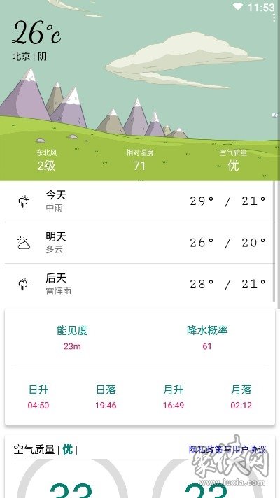 明日天气预报