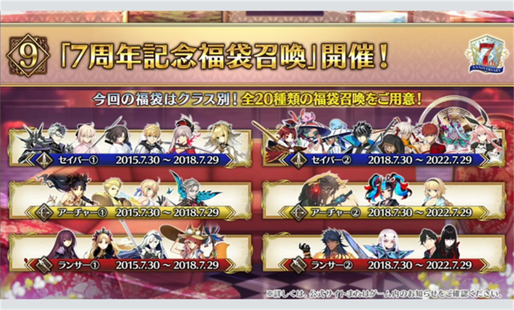 Fgo七周年福袋一览fgo7周年福袋抽哪个好 聚侠网