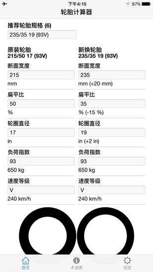 輪胎計(jì)算器