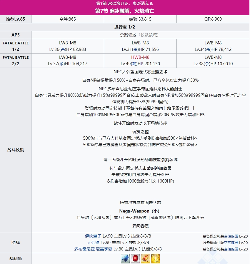 fgo通古斯攻略 通古斯主线本柱子战关卡配置