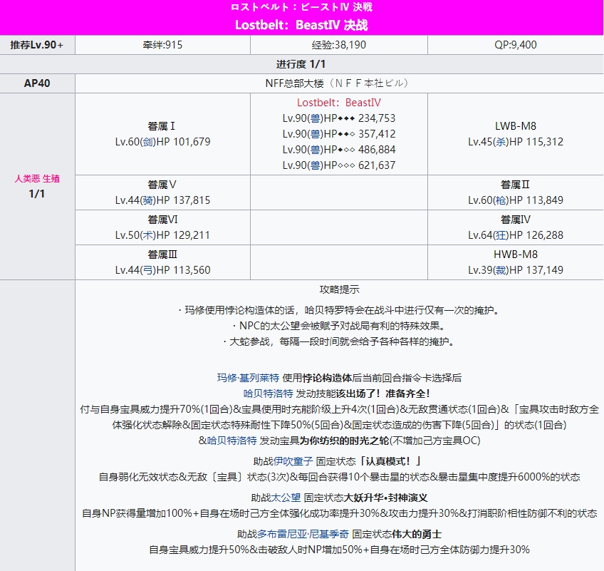 fgo通古斯攻略 通古斯主线本柱子战关卡配置