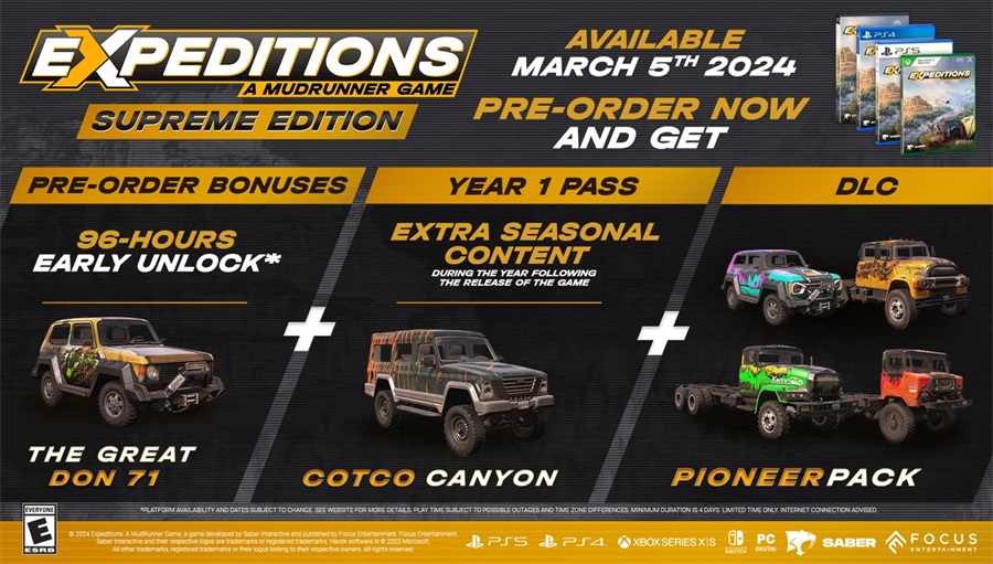 探索无处不在 !《远征: 泥泞奔驰游戏》将于3月5日推出, 预购现已开启！