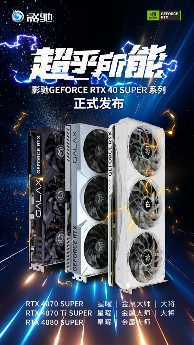 AI超能力！SUPER大升級(jí)！全新影馳RTX 40 SUPER系列顯卡正式發(fā)布