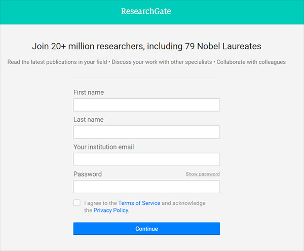 researchgate中文版注册方法